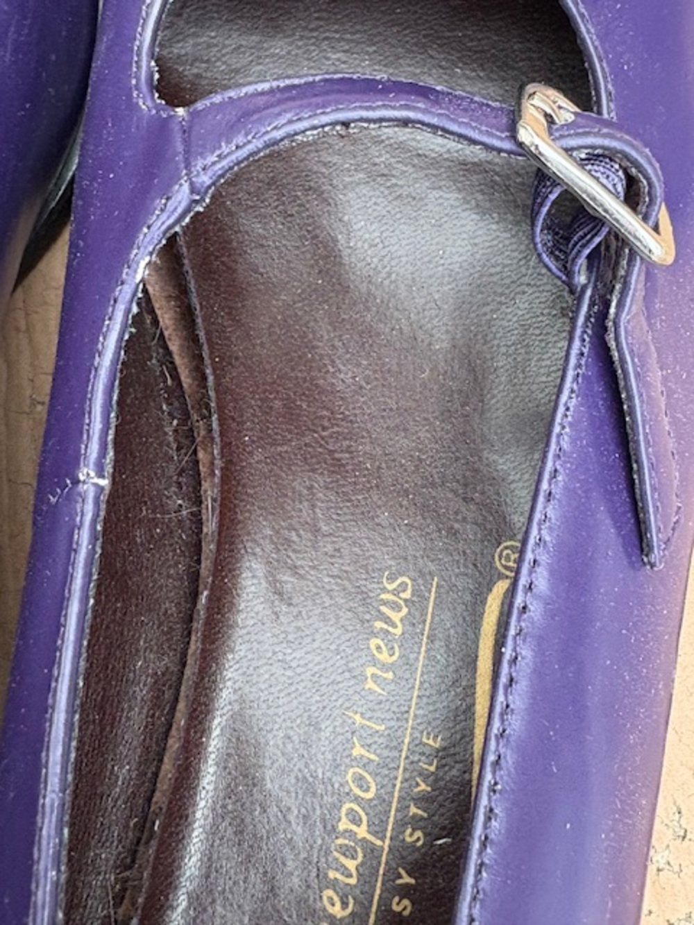 NWOT Purple/Grape Y2K Leather Mary Janes never worn, women’s U.S. size 6.5 - Picture 10 of 11